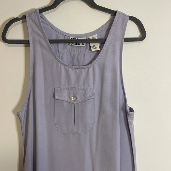 VTG 90s Bill Blass Dress Small Purple 100%Lyocell Maxi Overall Pinafore Lavender - Picture 4 of 14
